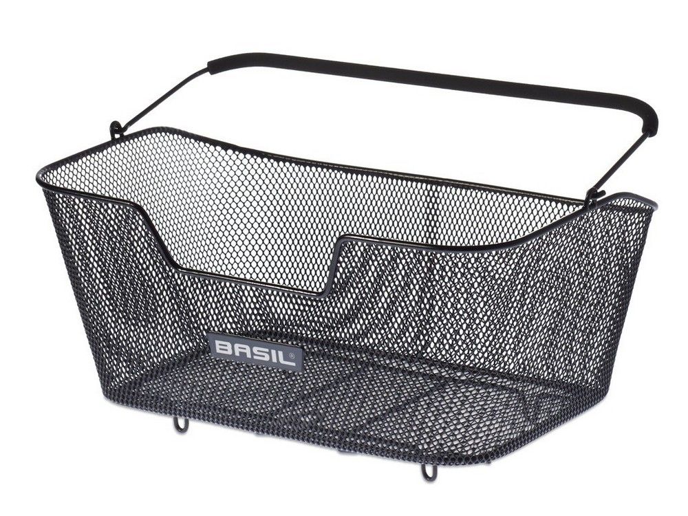 Basil Hinterradkorb Base L Stahl 30x47,5x23cm, schwarz, engmaschig
